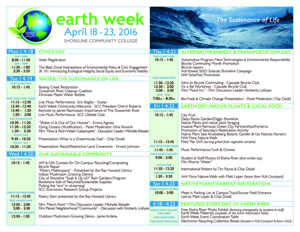 EarthWeekProgram-Schedule final 2016