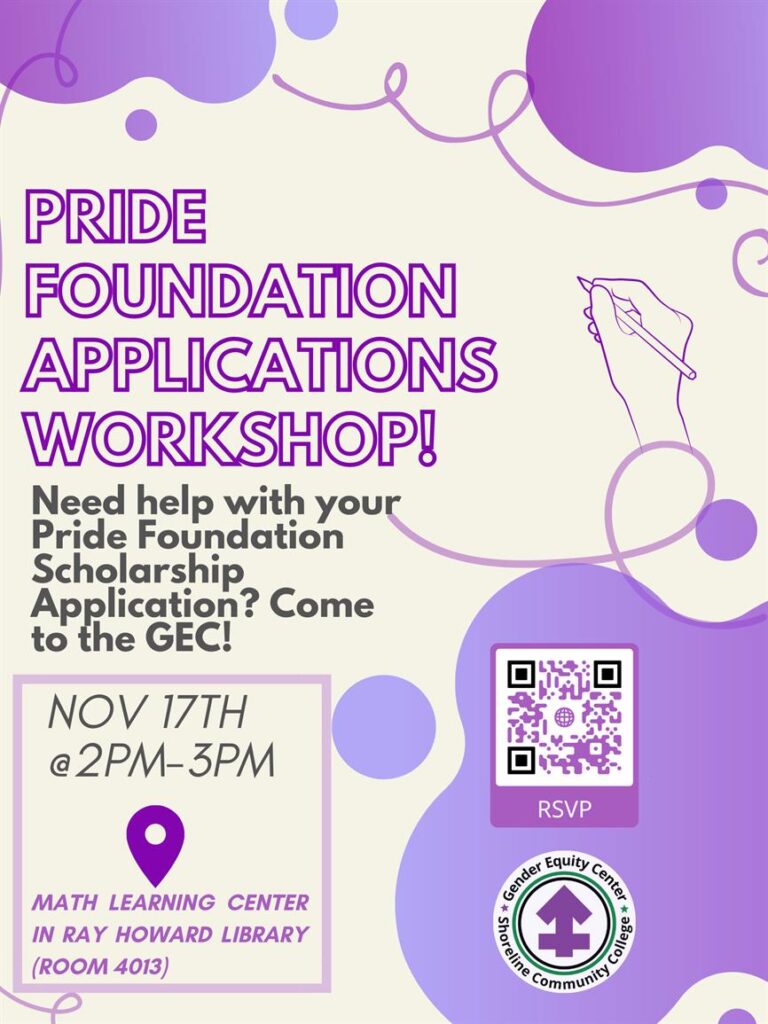 Pride Foundation workshop event info listed on a graphic