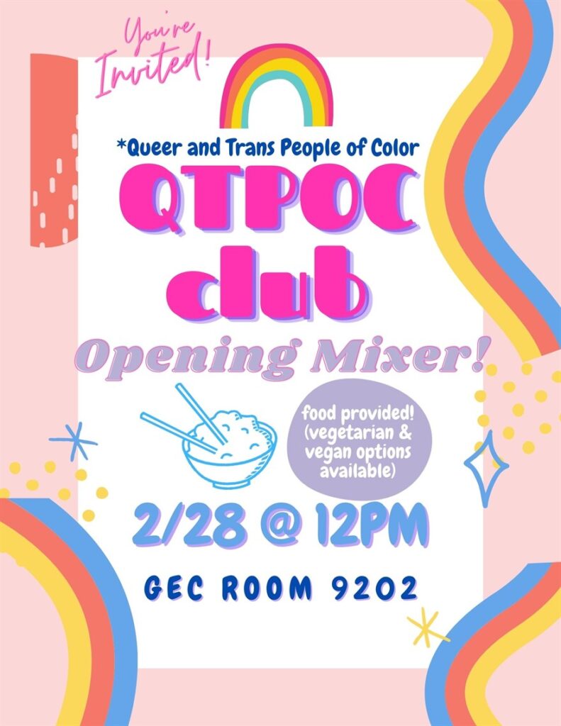 QTOP club opening mixer event info listed on a graphic
