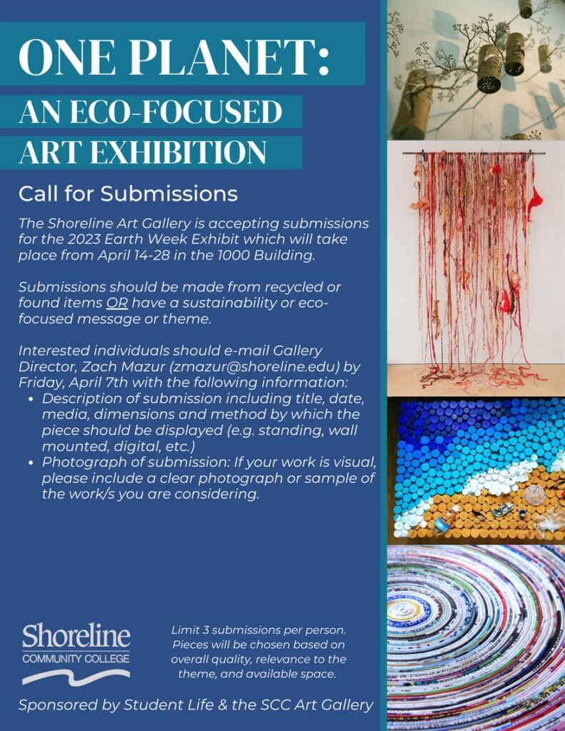 one planet art exhibition call for proposals information listed on a graphic