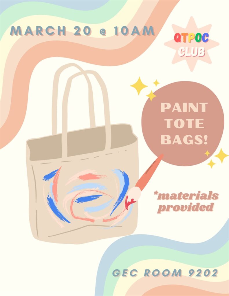 painted tote bags event listed on a graphic