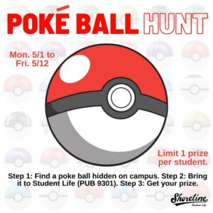 This is a picture of a Pokemon advertising the Poke Ball Hunt.