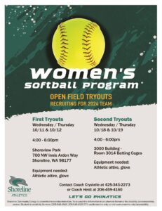 Softball Tryouts flyer