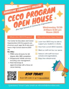 This is a flyer advertising the CECO Open House