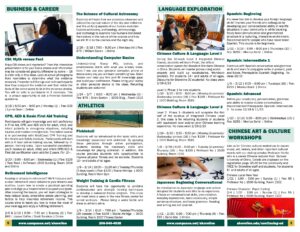 These are pages from the Continuing Education Flyer with offerings for the Winter 2024 Quarter