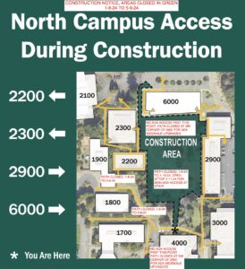 This is a map of campus showing where construction is happening