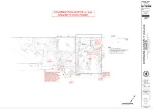 This is a black and white construction map showing where the concrete will be poured.
