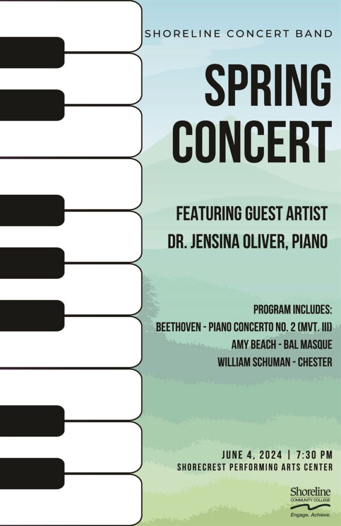 This is a poster with a keyboard on the left advertising the concert.