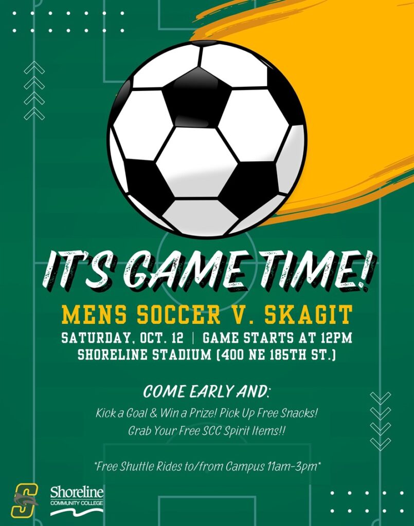 This is a green and gold flyer with a soccer ball on it advertising details of the event contained in this e-mail.