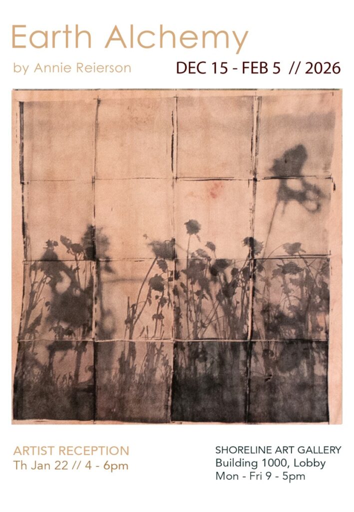 Flyer featuring event details and a tapestry of flowers.