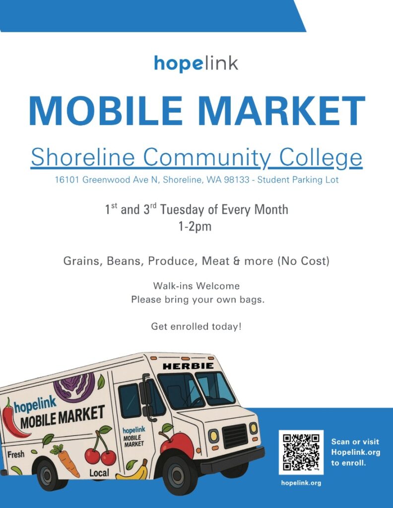 Flyer featuring image of the Mobile Market truck. 