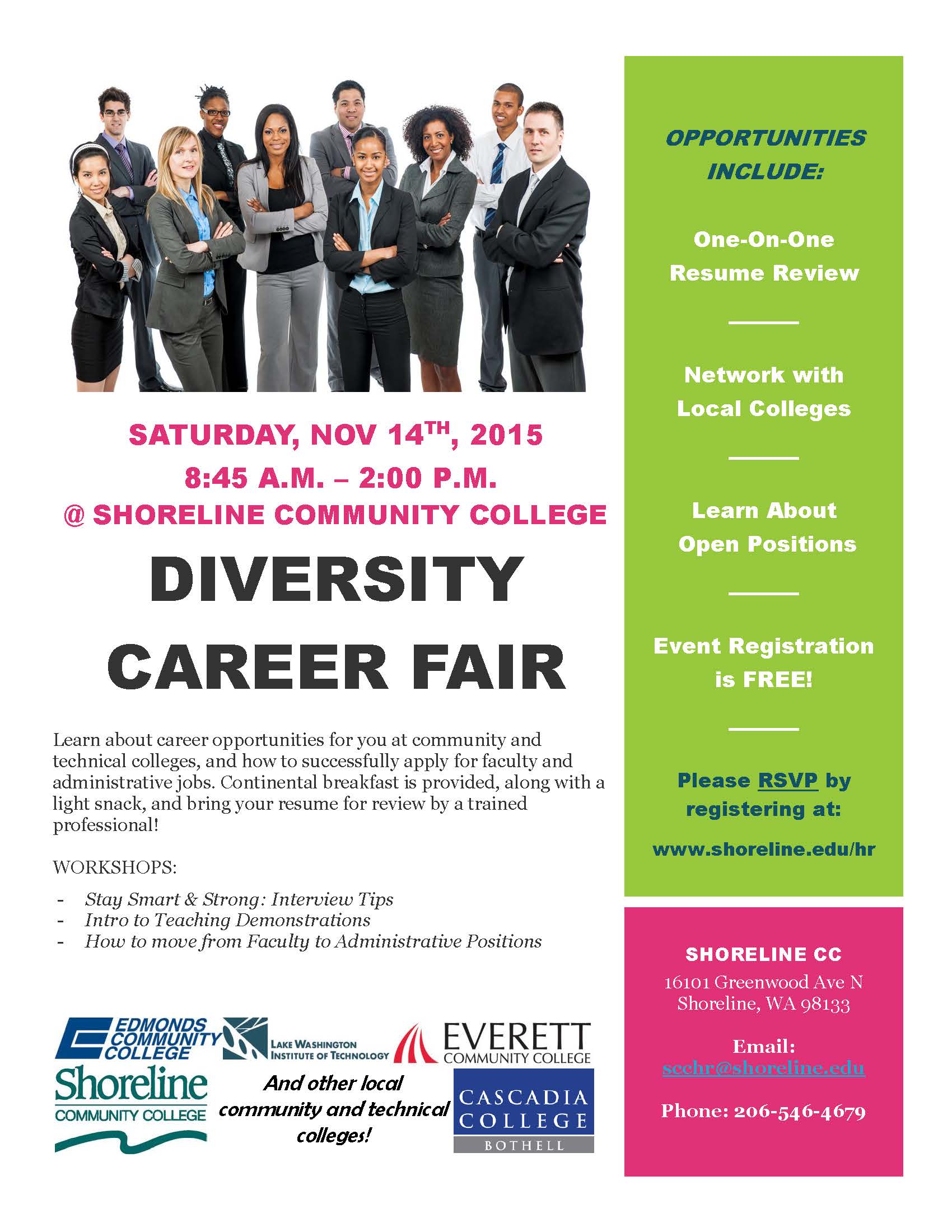 Diversity Career Fair Coming Up! Sat., Nov. 14 Shoreline Today