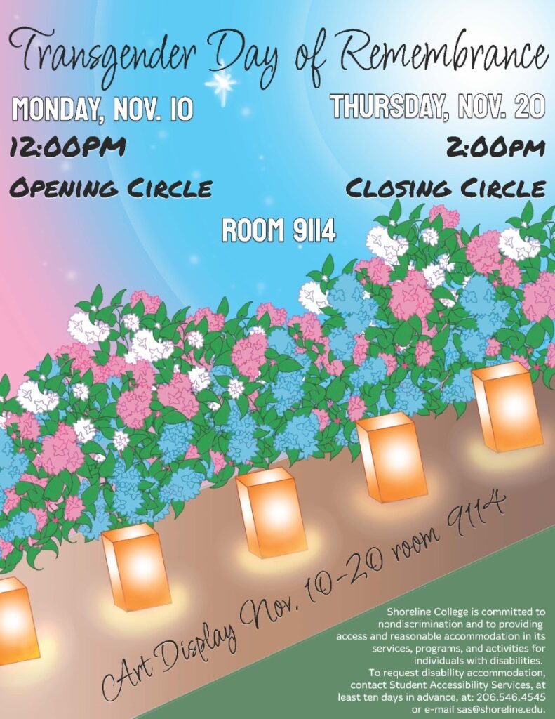 Event flyer featuring images of flowers and candles.