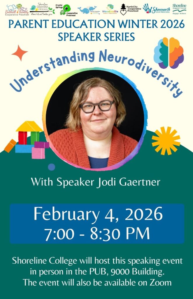 Flyer featuring event details and a photo of the speaker, Jodi Gaertner.