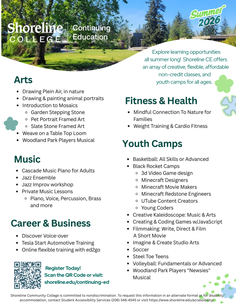 Continuing Education flyer. 